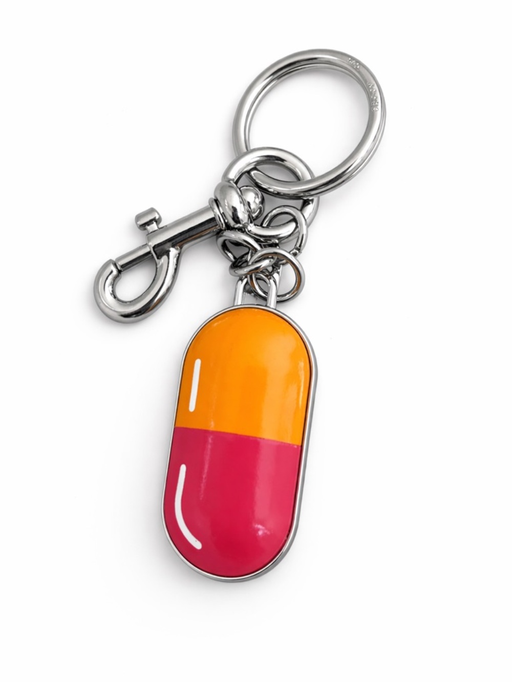 Marc Jacobs Orange and Pink Pill Keychain Charm